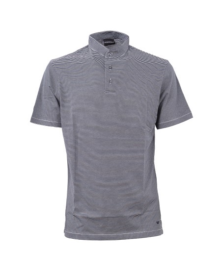 Shop EMPORIO ARMANI  T-shirt: Emporio Armani t-shirt a righe.
Colletto con bottoni.
Maniche corte.
Righe.
Composizione: 100% Cotone.
Fabbricato in Turchia.. EM000851 AF12927-F0022